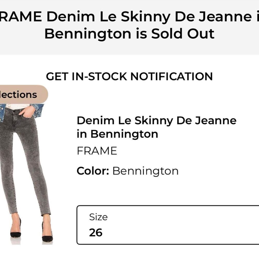 Frame Women's Grey and Black Jeans